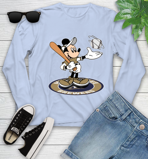 MLB Baseball Milwaukee Brewers Cheerful Mickey Disney Shirt Youth Long Sleeve 10 MLB Baseball Milwaukee Brewers Cheerful Mickey Disney Shirt Youth Long Sleeve - Image 10