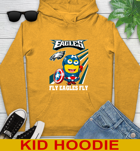 NFL Football Philadelphia Eagles Captain America Marvel Avengers Minion Shirt Youth Hoodie 2