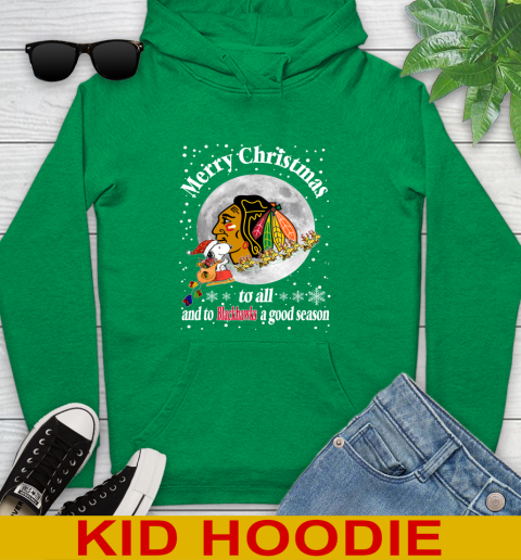 Chicago Blackhawks Merry Christmas To All And To Blackhawks A Good Season NHL Hockey Sports Youth Hoodie 8