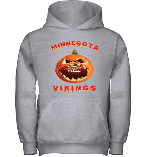 NFL Minnesota Vikings Halloween Pumpkin Football Sports G5SSEMCy6Mz youth hoodie 43 95 151514 front sport grey