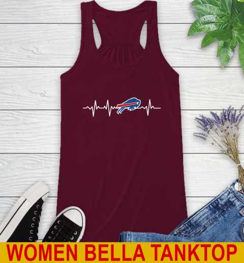 Buffalo Bills NFL Football Heart Beat Shirt Racerback Tank - Image 3