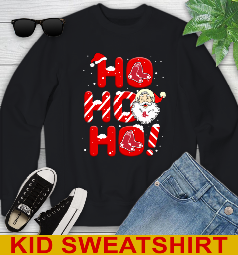 Boston Red Sox MLB Baseball Ho Ho Ho Santa Claus Merry Christmas Shirt Youth Sweatshirt