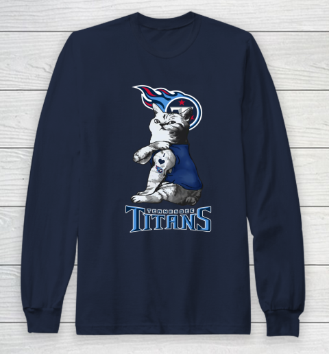 NFL Football My Cat Loves Tennessee Titans Long Sleeve T-Shirt 2