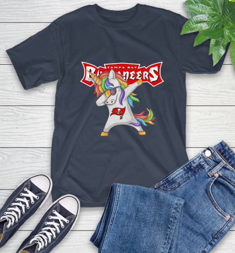 Tampa Bay Buccaneers NFL Football Funny Unicorn Dabbing Sports T-Shirt 4