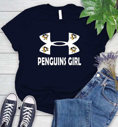 NHL Pittsburgh Penguins Girl Under Armour Hockey Sports Women's T-Shirt 2
