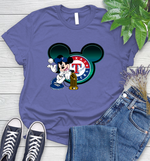 MLB Texas Rangers The Commissioner's Trophy Mickey Mouse Disney Women's T-Shirt 11
