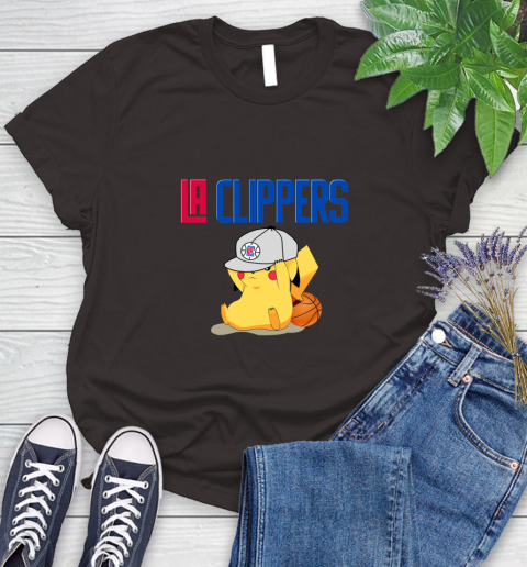 NBA Pikachu Basketball Sports Los Angeles Clippers Women's T-Shirt 8