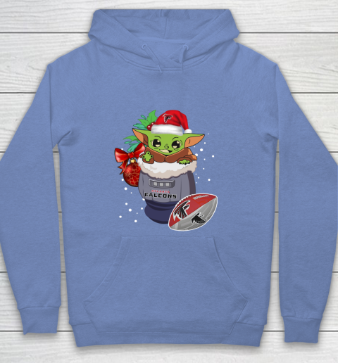 Atlanta Falcons Christmas Baby Yoda Star Wars Funny Happy NFL Youth Hoodie 10