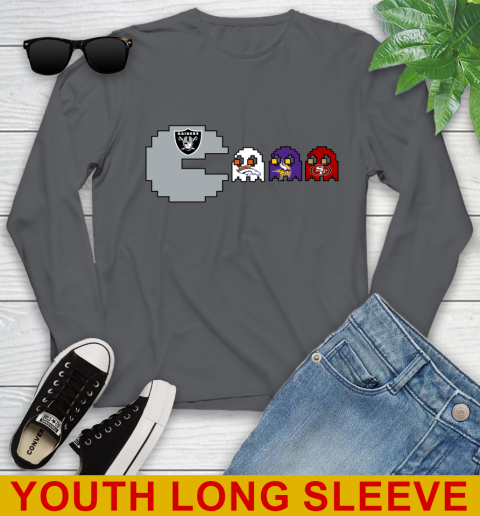 Oakland Raiders NFL Football Pac Man Champion Youth Long Sleeve 9