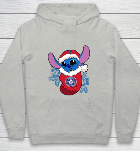 Toronto Maple Leafs Christmas Stitch In The Sock Funny Disney NHL Youth Hoodie 2
