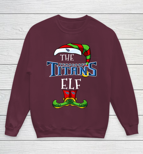 Tennessee Titans Christmas ELF Funny NFL Youth Sweatshirt 4