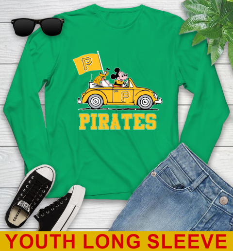 MLB Baseball Pittsburgh Pirates Pluto Mickey Driving Disney Shirt Youth Long Sleeve 7
