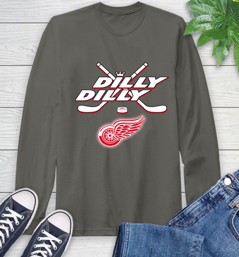 NHL Detroit Red Wings Dilly Dilly Hockey Sports Long Sleeve T-Shirt 8