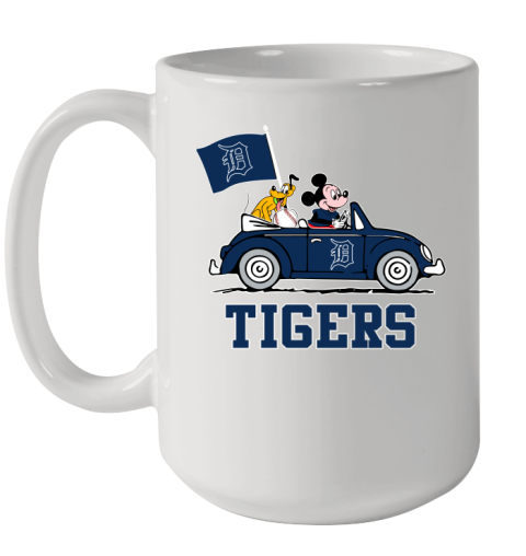 MLB Baseball Detroit Tigers Pluto Mickey Driving Disney Shirt Ceramic Mug 15oz