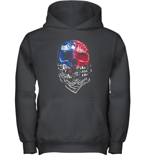 Skull Seattle Seahawks And Washington State Cougars Heart It'S In My Dna Youth Hoodie