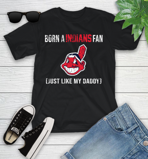 MLB Baseball Cleveland Indians Loyal Fan Just Like My Daddy Shirt Youth T-Shirt