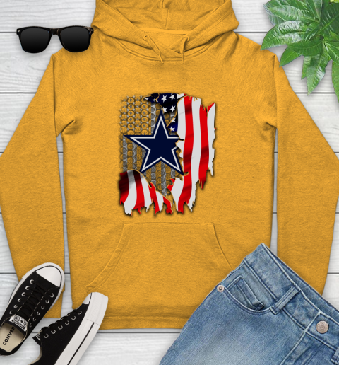 Dallas Cowboys NFL Football American Flag Youth Hoodie 2