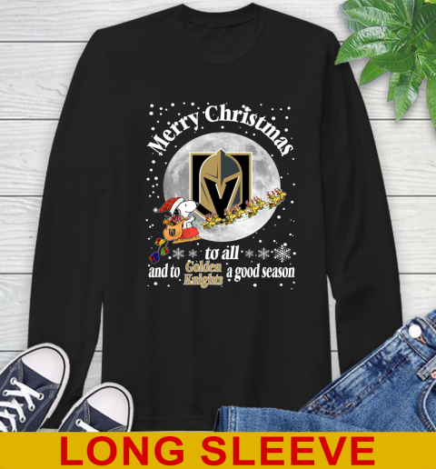 Vegas Golden Knights Merry Christmas To All And To Golden Knights A Good Season NHL Hockey Sports Long Sleeve T-Shirt