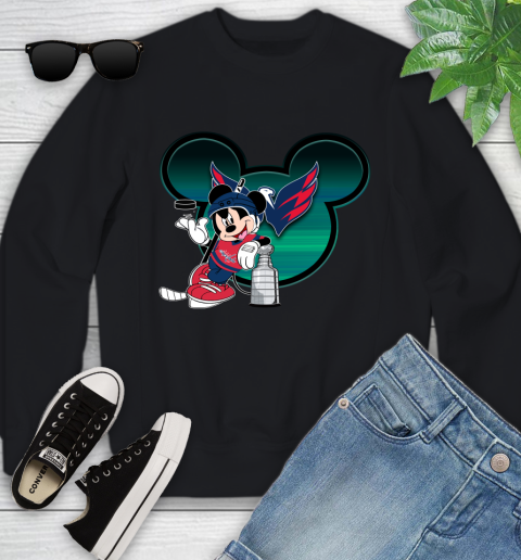 NHL Washington Capitals Stanley Cup Mickey Mouse Disney Hockey T Shirt Youth Sweatshirt 2