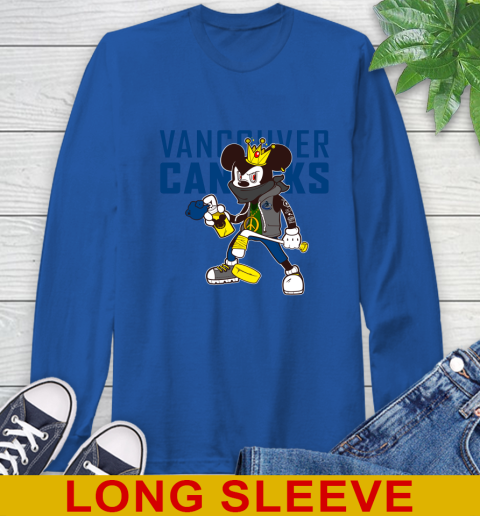 Vancouver Canucks NHL Hockey Mickey Peace Sign Sports Long Sleeve T-Shirt 9