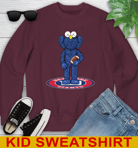 NFL Football New York Giants Kaws Bff Blue Figure Shirt Youth Sweatshirt 5