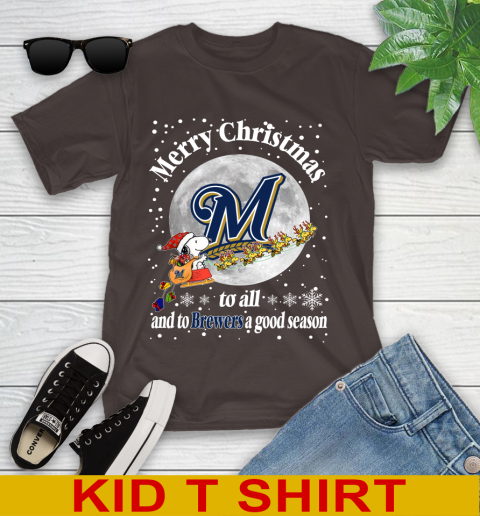 Milwaukee Brewers Merry Christmas To All And To Brewers A Good Season MLB Baseball Sports Youth T-Shirt 6