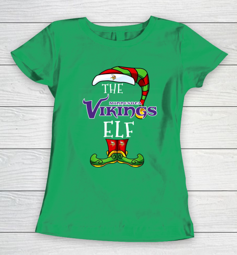 Minnesota Vikings Christmas ELF Funny NFL Women's T-Shirt 5