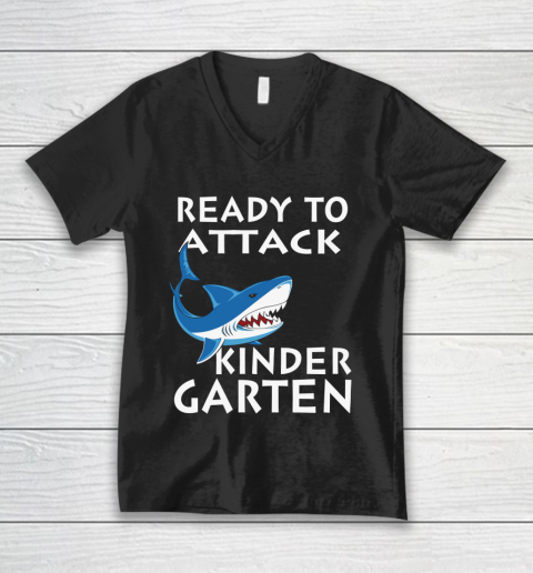 Back To School Shirt Ready to attack kindergarten 1 V-Neck T-Shirt
