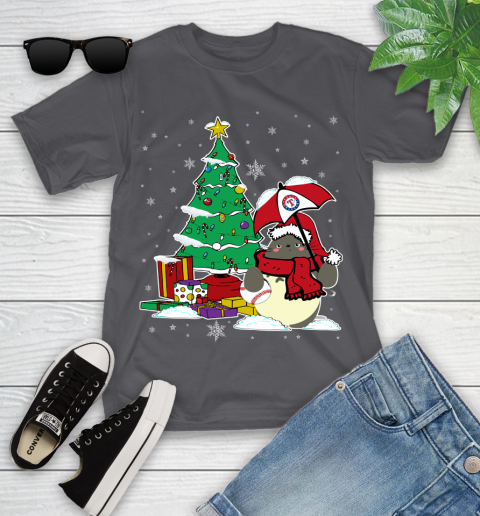 Texas Rangers MLB Baseball Cute Tonari No Totoro Christmas Sports Youth T-Shirt 6