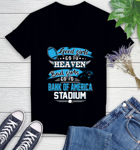 Carolina Panthers NFL Bad Girls Go To Bank of America Stadium Shirt Women's V-Neck T-Shirt