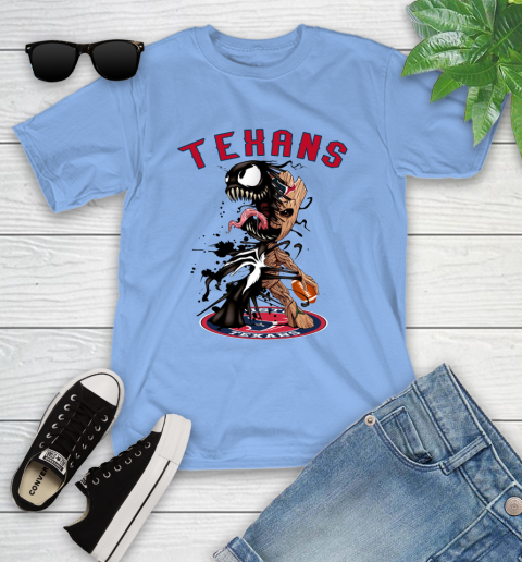 NFL Houston Texans Football Venom Groot Guardians Of The Galaxy Youth T-Shirt 11