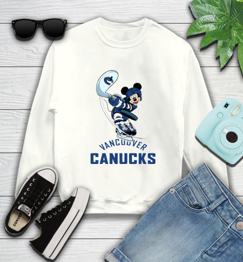 NHL Hockey Vancouver Canucks Cheerful Mickey Mouse Shirt Sweatshirt 2
