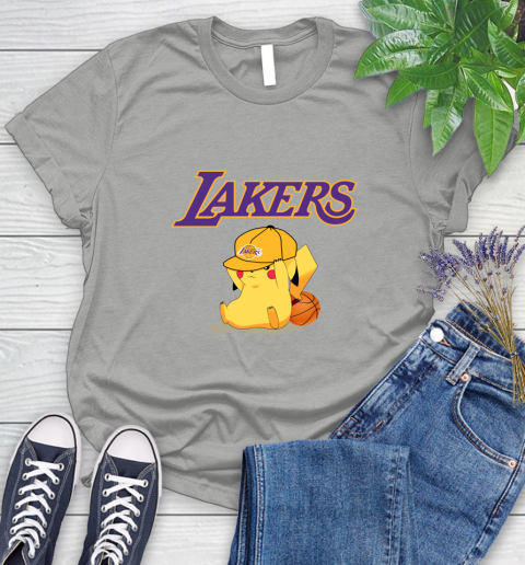 NBA Pikachu Basketball Sports Los Angeles Lakers Women's T-Shirt 10