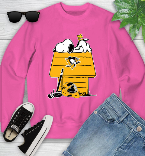 Pittsburgh Penguins NHL Hockey Snoopy Woodstock The Peanuts Movie Youth Sweatshirt 7
