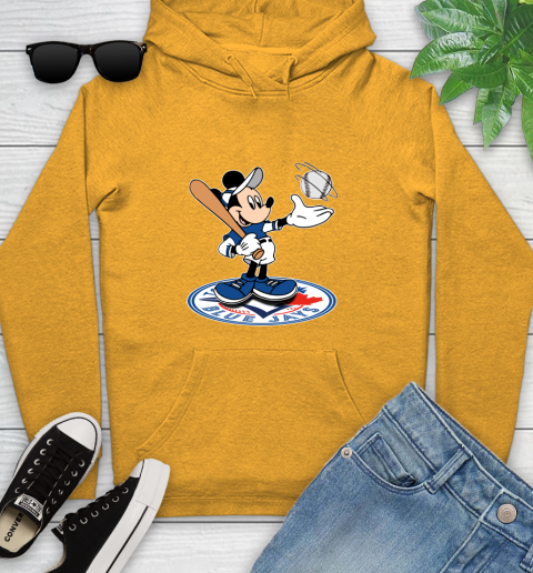 MLB Baseball Toronto Blue Jays Cheerful Mickey Disney Shirt Youth Hoodie 3