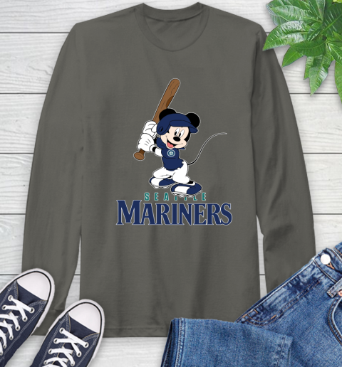 MLB Baseball Seattle Mariners Cheerful Mickey Mouse Shirt Long Sleeve T-Shirt 10 MLB Baseball Seattle Mariners Cheerful Mickey Mouse Shirt Long Sleeve T-Shirt - Image 10