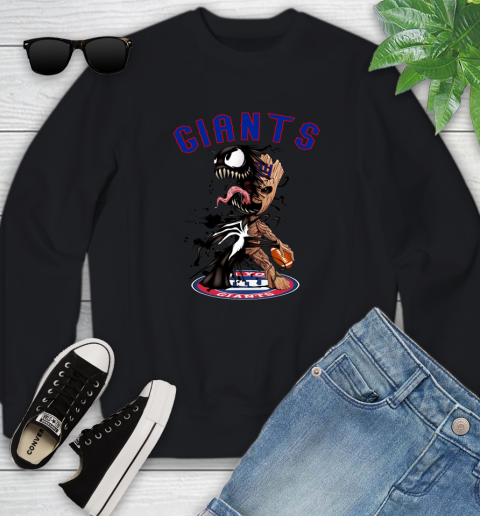 NFL New York Giants Football Venom Groot Guardians Of The Galaxy Youth Sweatshirt 2