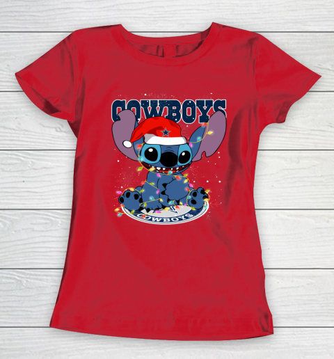 Dallas Cowboys NFL Football noel stitch Christmas Women's T-Shirt 7