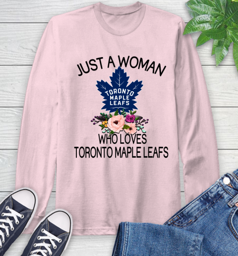 NHL Just A Woman Who Loves Toronto Maple Leafs Hockey Sports Long Sleeve T-Shirt 8