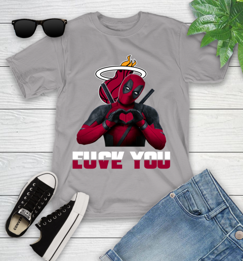 NBA Miami Heat Deadpool Love You Fuck You Basketball Sports Youth T-Shirt 4