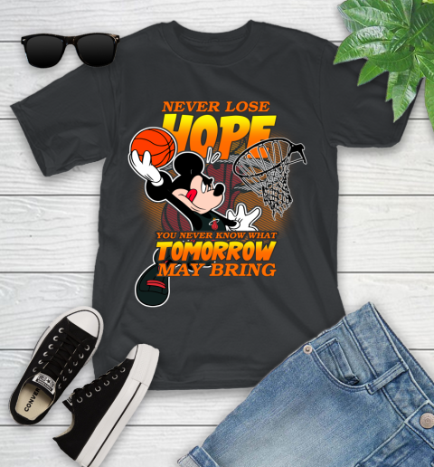 Miami Heat NBA Basketball Mickey Disney Never Lose Hope Youth T-Shirt