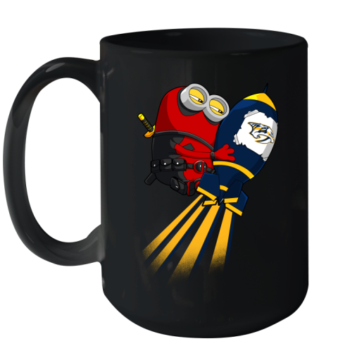 NHL Hockey Nashville Predators Deadpool Minion Marvel Shirt Ceramic Mug 15oz