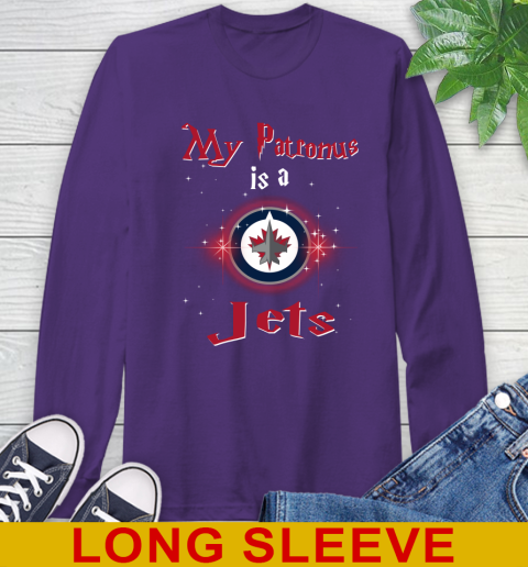 NHL Hockey Harry Potter My Patronus Is A Winnipeg Jets Long Sleeve T-Shirt 5