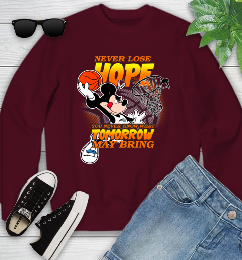Orlando Magic NBA Basketball Mickey Disney Never Lose Hope Youth Sweatshirt 4