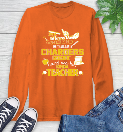 Los Angeles Chargers NFL I'm A Difference Making Student Caring Football Loving Kinda Teacher Long Sleeve T-Shirt 4
