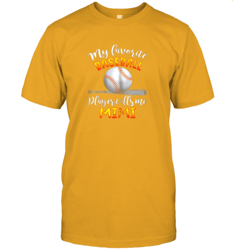 utmr my favorite baseball player calls me mimi mother39 s day jersey t shirt 60 front gold