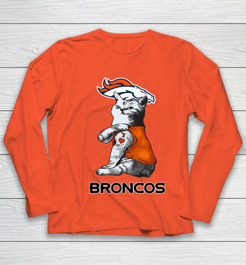 NFL Football My Cat Loves Denver Broncos Youth Long Sleeve 3