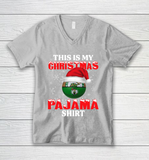 Boston Celtics This Is My Christmas Pajama Shirt NBA V-Neck T-Shirt 3