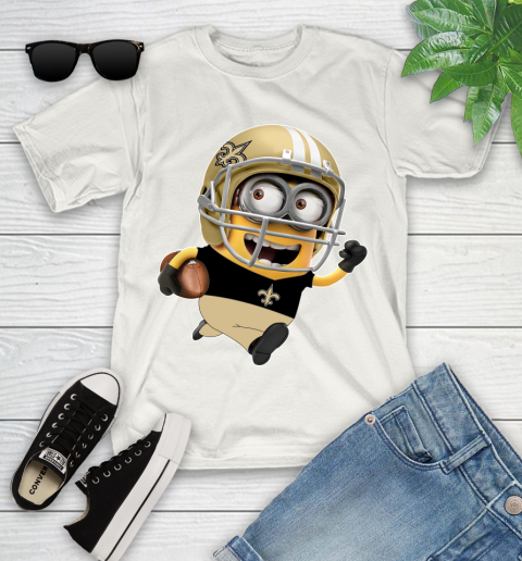 NFL New Orleans Saints Minions Disney Football Sports Youth T-Shirt