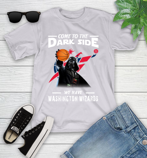NBA Come To The Dark Side We Have Washington Wizards Star Wars Darth Vader Basketball Youth T-Shirt 4